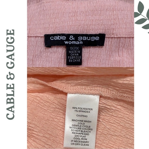 🛍️3/$40 Soft Blush Pink Cold Shoulder Textured Tunic Top– Plus Size 1X - Picture 5 of 5